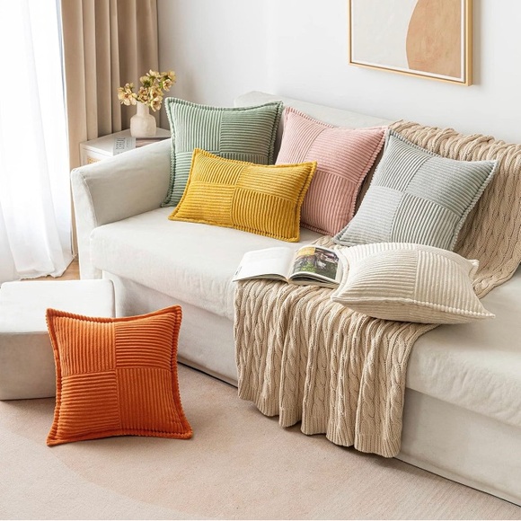 Pillow Covers with Splicing Set of 2 Super Soft - Picture 6 of 6